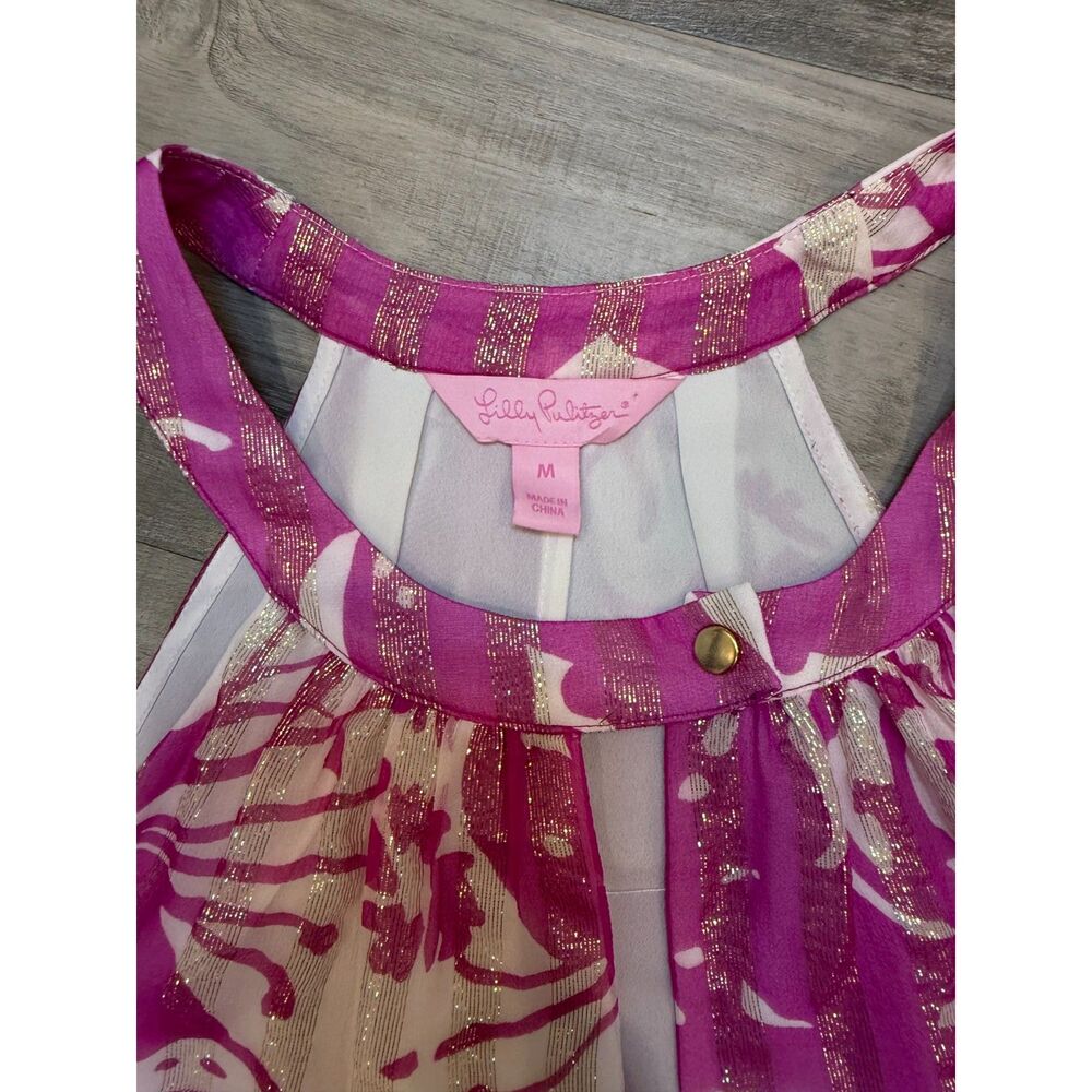 Lilly Pulitzer Rogan Halter Top in Va Voom Purple Wanderlust M - Picture 4 of 5